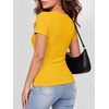 image:imageANRABESS Women Short Sleeve Tops Scoop Neck Ribbed Tee ShirtsYellow