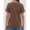 image:imageANRABESS Women Short Sleeve Tops Summer WrinkleFree Basic Tee ShirtsBrown