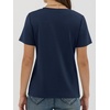 image:imageANRABESS Women Short Sleeve Tops Summer WrinkleFree Basic Tee ShirtsNavy Blue