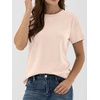 image:imageANRABESS Women Short Sleeve Tops Summer WrinkleFree Basic Tee ShirtsPink Cream