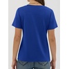 image:imageANRABESS Women Short Sleeve Tops Summer WrinkleFree Basic Tee ShirtsRoyal Blue