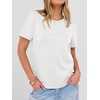 image:imageANRABESS Women Short Sleeve Tops Summer WrinkleFree Basic Tee ShirtsWhite