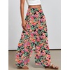 image:imageANRABESS Women Summer Casual Wide Leg Palazzo Pants with PocketsFloral Black Red
