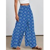 image:imageANRABESS Women Summer Casual Wide Leg Palazzo Pants with PocketsFloral Blue