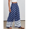 image:imageANRABESS Women Summer Casual Wide Leg Palazzo Pants with PocketsFloral Blue Diamond