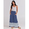 image:imageANRABESS Women Summer Casual Wide Leg Palazzo Pants with PocketsFloral Blue Diamond