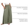image:imageANRABESS Women Summer Casual Wide Leg Palazzo Pants with PocketsOlive
