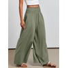 image:imageANRABESS Women Summer Casual Wide Leg Palazzo Pants with PocketsOlive