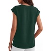 image:imageANRABESS Women Tops Business Casual Cap Sleeve Dressy Blouse V Neck ShirtsDark Green