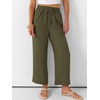 image:imageANRABESS Women Wide Leg Pants Summer Palazzo High Waisted Casual Loose Lounge Flowy Cropped Beach Trousers Work OutfitsArmy Green