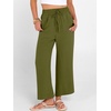 image:imageANRABESS Women Wide Leg Pants Summer Palazzo High Waisted Casual Loose Lounge Flowy Cropped Beach Trousers Work OutfitsOlive Green