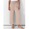 image:imageANRABESS Women Wide Leg Pants Summer Palazzo High Waisted Casual Loose Lounge Flowy Cropped Beach Trousers Work OutfitsParchment