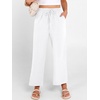 image:imageANRABESS Women Wide Leg Pants Summer Palazzo High Waisted Casual Loose Lounge Flowy Cropped Beach Trousers Work OutfitsWhite