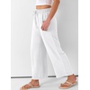 image:imageANRABESS Women Wide Leg Pants Summer Palazzo High Waisted Casual Loose Lounge Flowy Cropped Beach Trousers Work OutfitsWhite