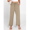 image:imageANRABESS Women Wide Leg Pants Summer Palazzo High Waisted Casual Loose Lounge Flowy Cropped Beach Trousers Work OutfitsYellow Khaki