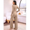 image:imageANRABESS Womens 2 Piece Lounge Henley Pajama Sets LoungewearKhaki