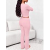 image:imageANRABESS Womens 2 Piece Lounge Sets Thermal Fleece Foldover Pants SetPink