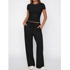 image:imageANRABESS Womens 2 Piece Matching Summer Lounge Set with PocketsBlack