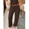 image:imageANRABESS Womens 2 Piece Matching Summer Lounge Set with PocketsBrown