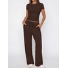 image:imageANRABESS Womens 2 Piece Matching Summer Lounge Set with PocketsBrown