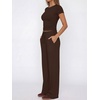 image:imageANRABESS Womens 2 Piece Matching Summer Lounge Set with PocketsBrown
