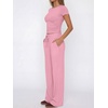 image:imageANRABESS Womens 2 Piece Matching Summer Lounge Set with PocketsPink