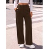 image:imageANRABESS Womens Business Casual Straight Leg Fleece Dress PantsBrown