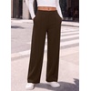 image:imageANRABESS Womens Business Casual Straight Leg Fleece Dress PantsBrown