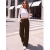 image:imageANRABESS Womens Business Casual Straight Leg Fleece Dress PantsBrown
