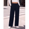 image:imageANRABESS Womens Business Casual Straight Leg Fleece Dress PantsNavy Blue