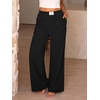 image:imageANRABESS Womens Corduroy Wide Leg Palazzo Lounge PantsBlack