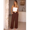 image:imageANRABESS Womens Corduroy Wide Leg Palazzo Lounge PantsBrown Red