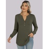 image:imageANRABESS Womens Fall Shirts Long Sleeve Henley Top Dressy Casual BlouseArmy Green