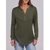 image:imageANRABESS Womens Fall Shirts Long Sleeve Henley Top Dressy Casual BlouseArmy Green