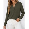 image:imageANRABESS Womens Fall Shirts Long Sleeve Henley Top Dressy Casual BlouseArmy Green