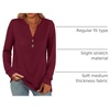 image:imageANRABESS Womens Fall Shirts Long Sleeve Henley Top Dressy Casual BlouseBurgundy