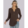image:imageANRABESS Womens Fall Shirts Long Sleeve Henley Top Dressy Casual BlouseCoffee