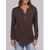 image:imageANRABESS Womens Fall Shirts Long Sleeve Henley Top Dressy Casual BlouseCoffee