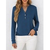 image:imageANRABESS Womens Fall Shirts Long Sleeve Henley Top Dressy Casual BlouseDark Blue