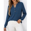 image:imageANRABESS Womens Fall Shirts Long Sleeve Henley Top Dressy Casual BlouseDark Blue