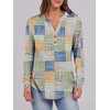 image:imageANRABESS Womens Fall Shirts Long Sleeve Henley Top Dressy Casual BlouseDeep Plaid  Blue
