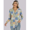 image:imageANRABESS Womens Fall Shirts Long Sleeve Henley Top Dressy Casual BlouseDeep Plaid  Blue