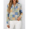image:imageANRABESS Womens Fall Shirts Long Sleeve Henley Top Dressy Casual BlouseDeep Plaid  Blue