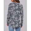 image:imageANRABESS Womens Fall Shirts Long Sleeve Henley Top Dressy Casual BlouseGrey White Floral