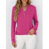 image:imageANRABESS Womens Fall Shirts Long Sleeve Henley Top Dressy Casual BlouseHot Pink