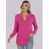 image:imageANRABESS Womens Fall Shirts Long Sleeve Henley Top Dressy Casual BlouseHot Pink