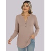 image:imageANRABESS Womens Fall Shirts Long Sleeve Henley Top Dressy Casual BlouseLight Brown