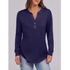image:imageANRABESS Womens Fall Shirts Long Sleeve Henley Top Dressy Casual BlouseNavy Blue