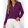 image:imageANRABESS Womens Fall Shirts Long Sleeve Henley Top Dressy Casual BlousePurple