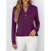 image:imageANRABESS Womens Fall Shirts Long Sleeve Henley Top Dressy Casual BlousePurple